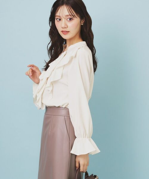index / インデックス シャツ・ブラウス | フリルデザインスキッパーブラウス【洗濯機OK/イージーアイロン】 | 詳細1