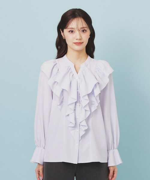 index / インデックス シャツ・ブラウス | フリルデザインスキッパーブラウス【洗濯機OK/イージーアイロン】 | 詳細13