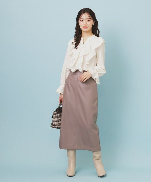 index / インデックス シャツ・ブラウス | フリルデザインスキッパーブラウス【洗濯機OK/イージーアイロン】 | 詳細2