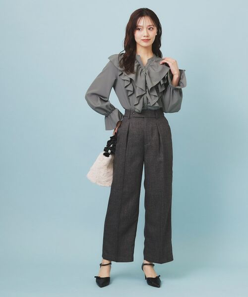 index / インデックス シャツ・ブラウス | フリルデザインスキッパーブラウス【洗濯機OK/イージーアイロン】 | 詳細6