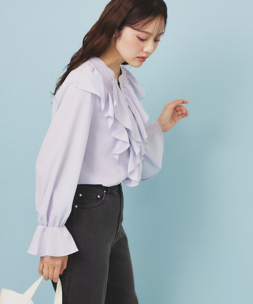 index / インデックス シャツ・ブラウス | フリルデザインスキッパーブラウス【洗濯機OK/イージーアイロン】 | 詳細9