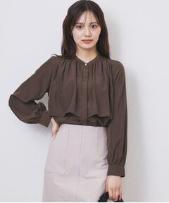 index / インデックス シャツ・ブラウス | サテンバンドカラーブラウス【洗濯機OK/イージーアイロン】