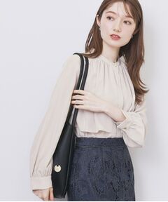 index / インデックス シャツ・ブラウス | サテンバンドカラーブラウス【洗濯機OK/イージーアイロン】