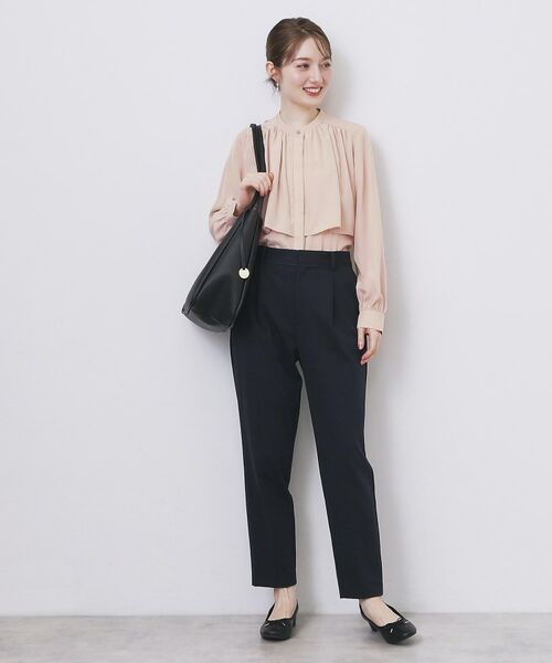 index / インデックス シャツ・ブラウス | サテンバンドカラーブラウス【洗濯機OK/イージーアイロン】 | 詳細10