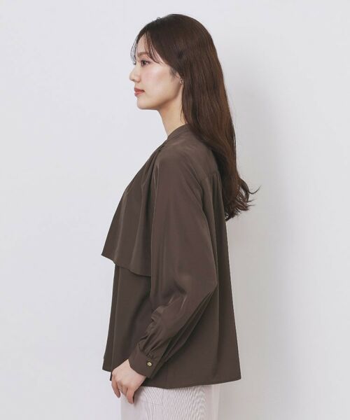 index / インデックス シャツ・ブラウス | サテンバンドカラーブラウス【洗濯機OK/イージーアイロン】 | 詳細14