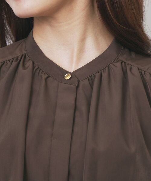index / インデックス シャツ・ブラウス | サテンバンドカラーブラウス【洗濯機OK/イージーアイロン】 | 詳細16
