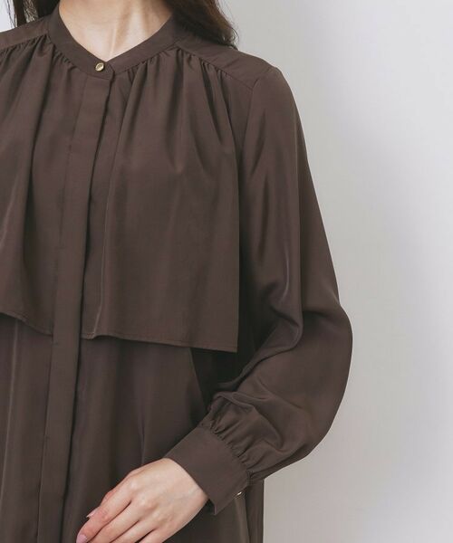 index / インデックス シャツ・ブラウス | サテンバンドカラーブラウス【洗濯機OK/イージーアイロン】 | 詳細17
