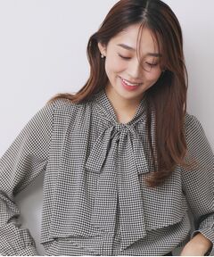 index / インデックス シャツ・ブラウス | アシンメトリーレイヤードボウタイブラウス【洗濯機OK/イージーアイロン/防シワ】《XS～3L/5col》