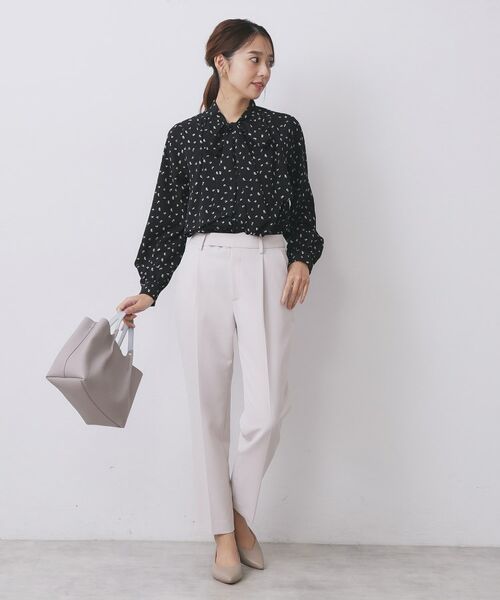 index / インデックス シャツ・ブラウス | アシンメトリーレイヤードボウタイブラウス【洗濯機OK/イージーアイロン/防シワ】《XS~3L/5col》 | 詳細11