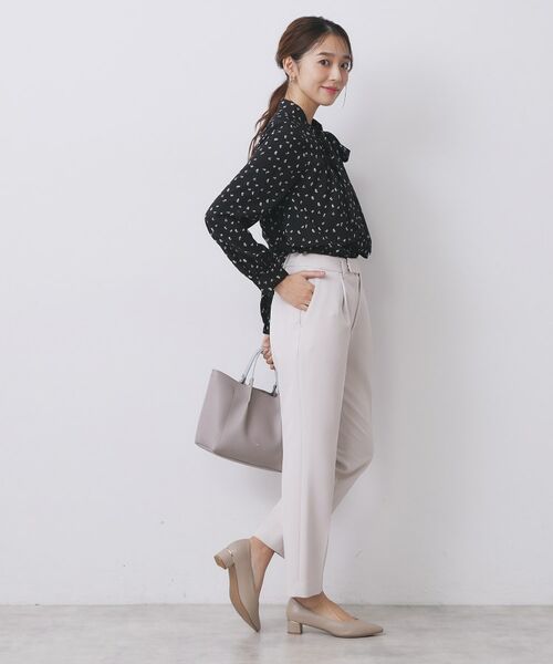 index / インデックス シャツ・ブラウス | アシンメトリーレイヤードボウタイブラウス【洗濯機OK/イージーアイロン/防シワ】《XS~3L/5col》 | 詳細12