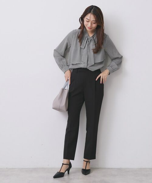 index / インデックス シャツ・ブラウス | アシンメトリーレイヤードボウタイブラウス【洗濯機OK/イージーアイロン/防シワ】《XS~3L/5col》 | 詳細16