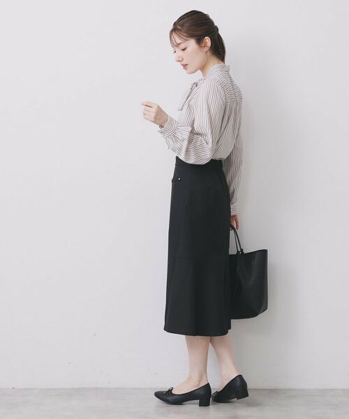 index / インデックス シャツ・ブラウス | アシンメトリーレイヤードボウタイブラウス【洗濯機OK/イージーアイロン/防シワ】《XS~3L/5col》 | 詳細20