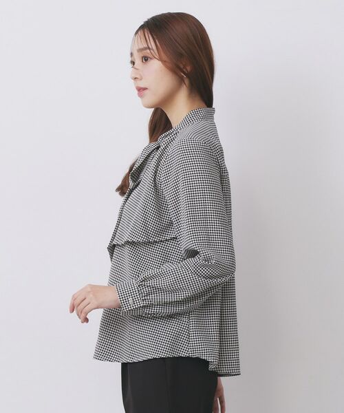 index / インデックス シャツ・ブラウス | アシンメトリーレイヤードボウタイブラウス【洗濯機OK/イージーアイロン/防シワ】《XS~3L/5col》 | 詳細23