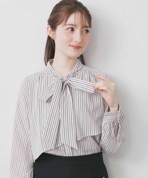 index/インデックス 《XS-3Lサイズ/5色展開》アシンメトリーレイヤードボウタイブラウス【洗濯機洗い可/イージーアイロン/防シワ】 アイボリー(804) 38(M) index/インデックス 《XS-3Lサイズ/5色展開》アシンメトリーレイヤードボウタイブラウス【洗濯機洗い可/イージーアイロン/防シワ】 アイボリー(804) 38(M)