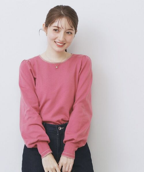 index / インデックス ニット・セーター | バイカラーパフスリーブニット【洗濯機OK】 | 詳細13