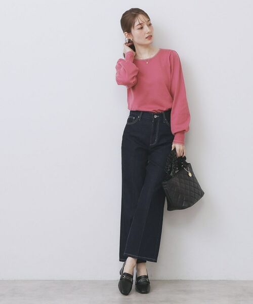 index / インデックス ニット・セーター | バイカラーパフスリーブニット【洗濯機OK】 | 詳細14