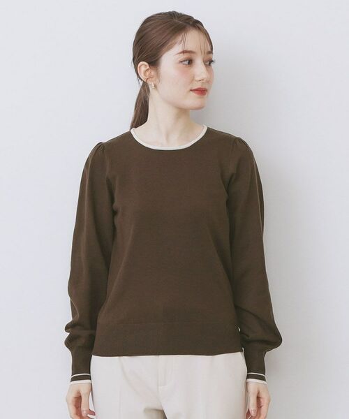 index / インデックス ニット・セーター | バイカラーパフスリーブニット【洗濯機OK】 | 詳細21