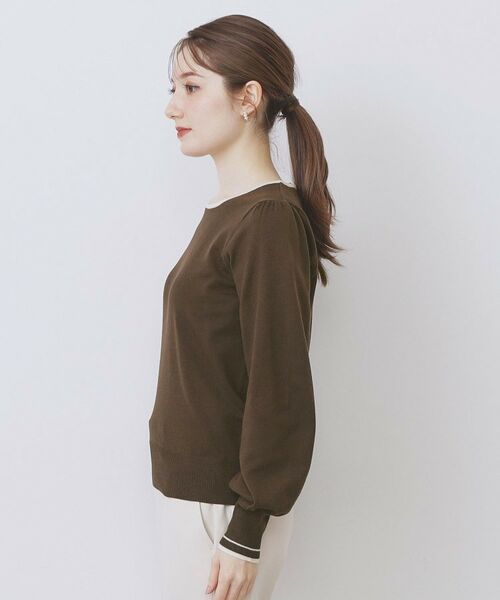 index / インデックス ニット・セーター | バイカラーパフスリーブニット【洗濯機OK】 | 詳細22