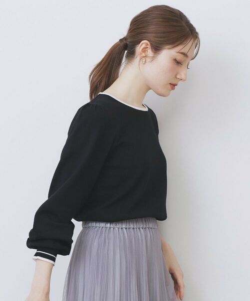 index / インデックス ニット・セーター | バイカラーパフスリーブニット【洗濯機OK】 | 詳細5