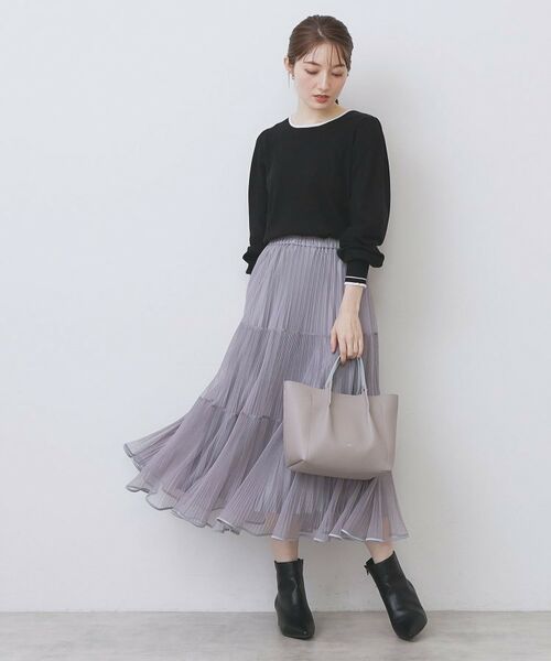 index / インデックス ニット・セーター | バイカラーパフスリーブニット【洗濯機OK】 | 詳細6