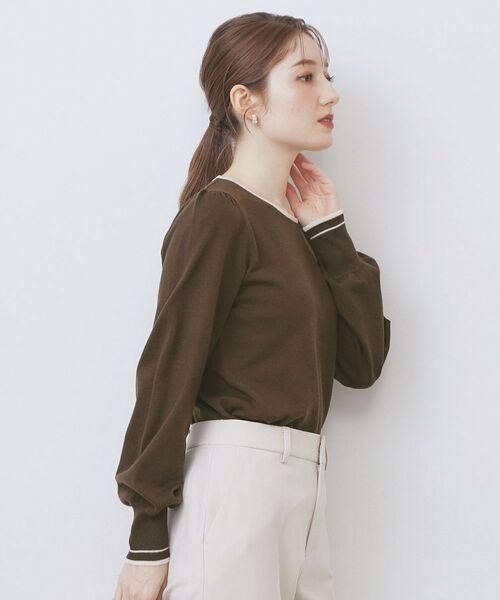 index / インデックス ニット・セーター | バイカラーパフスリーブニット【洗濯機OK】 | 詳細9