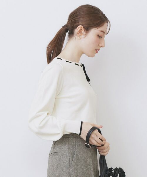 index / インデックス ニット・セーター | はしごリボンバイカラーニット【洗濯機OK】 | 詳細1