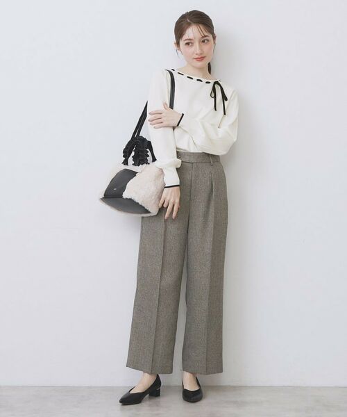 index / インデックス ニット・セーター | はしごリボンバイカラーニット【洗濯機OK】 | 詳細2