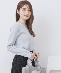 index / インデックス ニット・セーター | ゴールドボタンVネックニット【洗濯機OK】《6col》