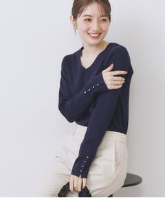 index / インデックス ニット・セーター | ゴールドボタンVネックニット【洗濯機OK】《6col》