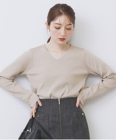 index / インデックス ニット・セーター | ゴールドボタンVネックニット【洗濯機OK】《6col》