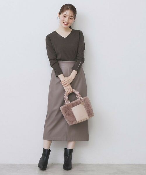 index / インデックス ニット・セーター | ゴールドボタンVネックニット【洗濯機OK】《6col》 | 詳細14