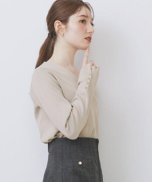 index / インデックス ニット・セーター | ゴールドボタンVネックニット【洗濯機OK】《6col》 | 詳細17