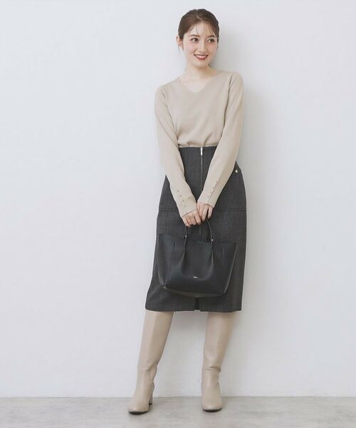 index / インデックス ニット・セーター | ゴールドボタンVネックニット【洗濯機OK】《6col》 | 詳細18