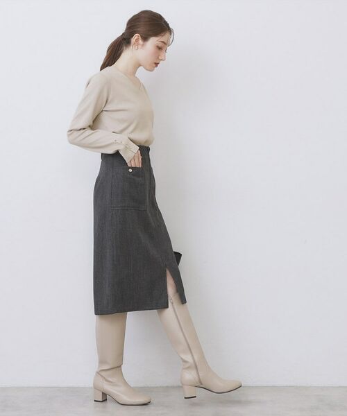 index / インデックス ニット・セーター | ゴールドボタンVネックニット【洗濯機OK】《6col》 | 詳細19