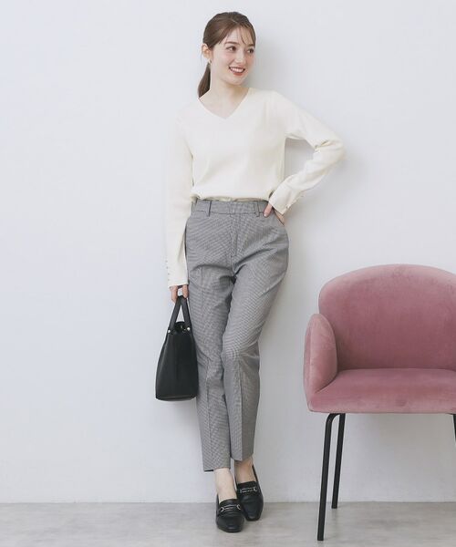 index / インデックス ニット・セーター | ゴールドボタンVネックニット【洗濯機OK】《6col》 | 詳細2