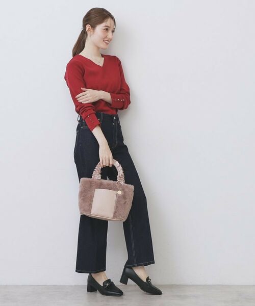 index / インデックス ニット・セーター | ゴールドボタンVネックニット【洗濯機OK】《6col》 | 詳細23