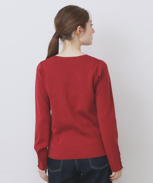 index / インデックス ニット・セーター | ゴールドボタンVネックニット【洗濯機OK】《6col》 | 詳細27