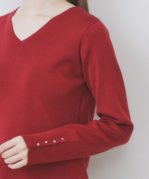 index / インデックス ニット・セーター | ゴールドボタンVネックニット【洗濯機OK】《6col》 | 詳細29
