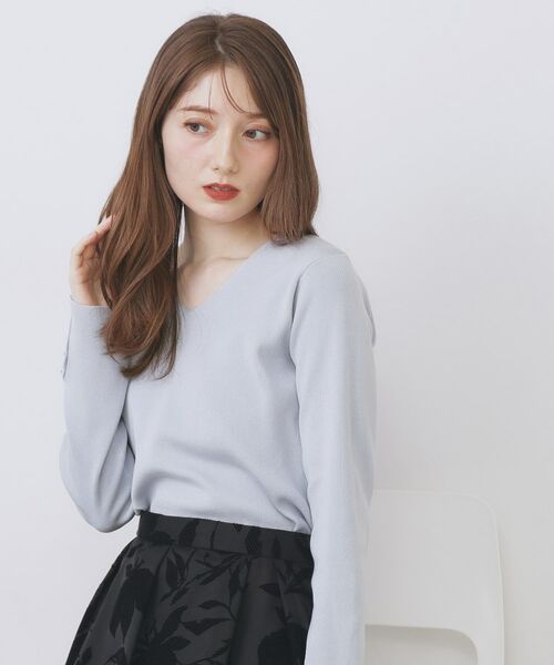 index / インデックス ニット・セーター | ゴールドボタンVネックニット【洗濯機OK】《6col》 | 詳細5