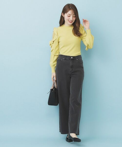 index / インデックス ニット・セーター | ハイネックシアーフリルスリーブニット【洗濯機OK/抗ピル】 | 詳細10