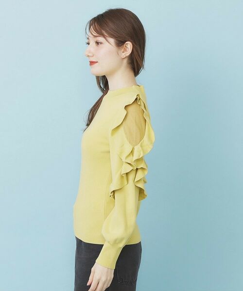 index / インデックス ニット・セーター | ハイネックシアーフリルスリーブニット【洗濯機OK/抗ピル】 | 詳細14