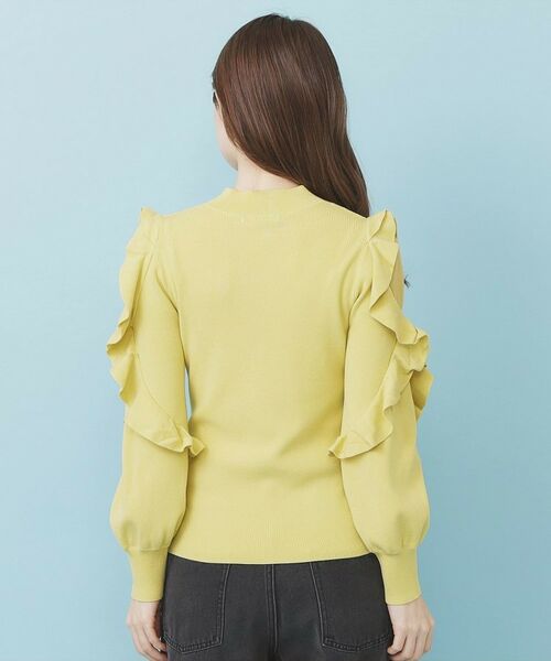 index / インデックス ニット・セーター | ハイネックシアーフリルスリーブニット【洗濯機OK/抗ピル】 | 詳細15