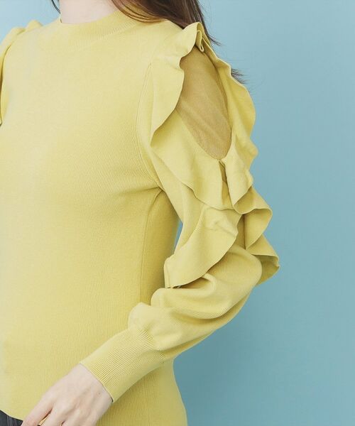 index / インデックス ニット・セーター | ハイネックシアーフリルスリーブニット【洗濯機OK/抗ピル】 | 詳細17