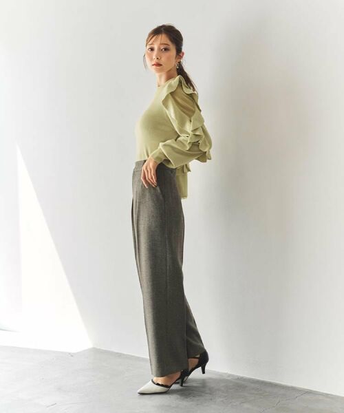 index / インデックス ニット・セーター | ハイネックシアーフリルスリーブニット【洗濯機OK/抗ピル】 | 詳細19