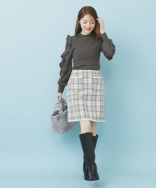 index / インデックス ニット・セーター | ハイネックシアーフリルスリーブニット【洗濯機OK/抗ピル】 | 詳細6