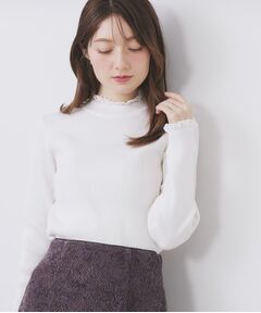 index / インデックス ニット・セーター | コットンレースフリルリブニット【洗濯機OK/抗ピル】
