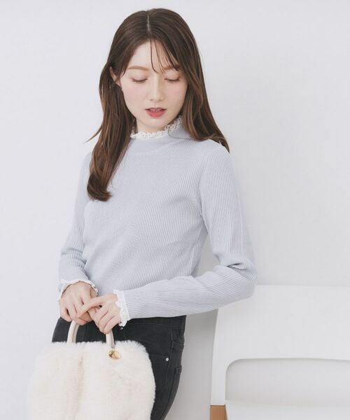 index / インデックス ニット・セーター | コットンレースフリルリブニット【洗濯機OK/抗ピル】 | 詳細10