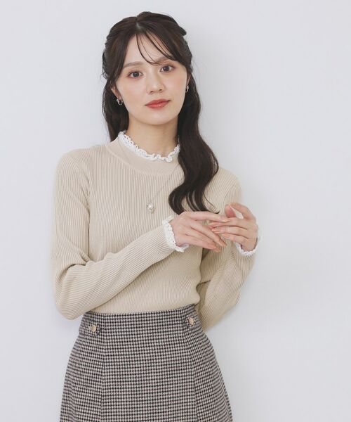 index / インデックス ニット・セーター | コットンレースフリルリブニット【洗濯機OK/抗ピル】 | 詳細13