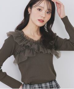 index / インデックス ニット・セーター | クロスチュールフリルリブニット【洗濯機OK/抗ピル】