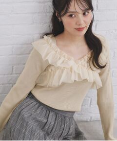 index / インデックス ニット・セーター | クロスチュールフリルリブニット【洗濯機OK/抗ピル】